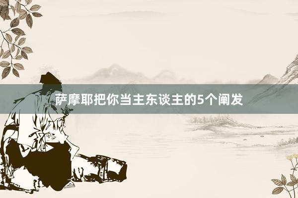 萨摩耶把你当主东谈主的5个阐发